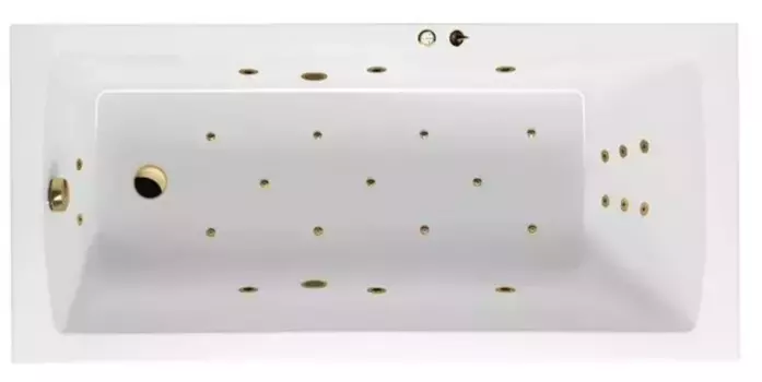 Гидромассажная ванна акриловая «Excellent» Aquaria 170/75 Ultra с каркасом с сифоном белая/золото