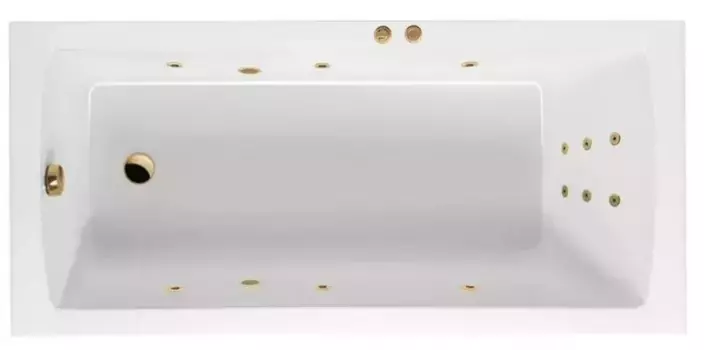 Гидромассажная ванна акриловая «Excellent» Aquaria Lux 180/80 Line с каркасом с сифоном белая/золото