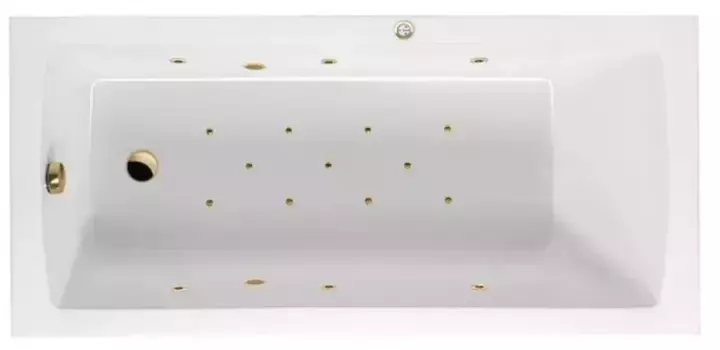 Гидромассажная ванна акриловая «Excellent» Aquaria Lux 180/80 Relax с каркасом с сифоном белая/золото