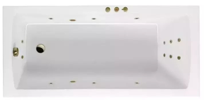Гидромассажная ванна акриловая «Excellent» Aquaria Lux 180/80 Smart с каркасом с сифоном белая/бронза