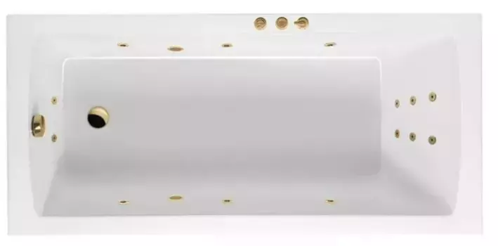 Гидромассажная ванна акриловая «Excellent» Aquaria Lux 180/80 Smart с каркасом с сифоном белая/золото