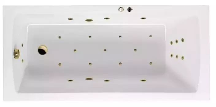 Гидромассажная ванна акриловая «Excellent» Aquaria Lux 180/80 Ultra с каркасом с сифоном белая/золото