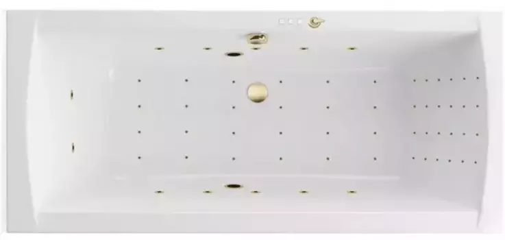 Гидромассажная ванна акриловая «Excellent» Aquaria Lux Slim 180/80 Nano с каркасом с сифоном белая/золото