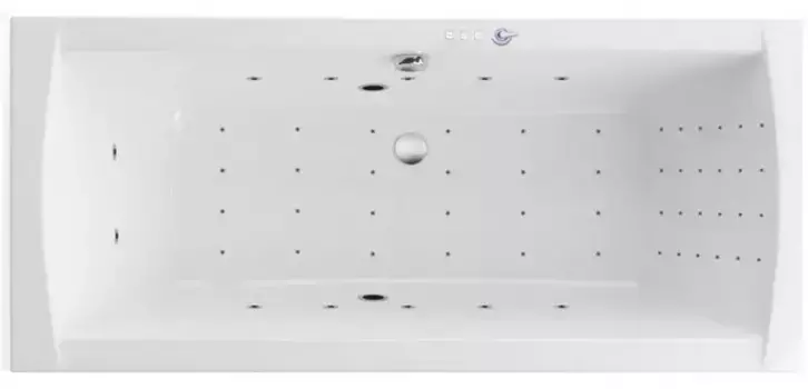 Гидромассажная ванна акриловая «Excellent» Aquaria Lux Slim 180/80 Nano с каркасом с сифоном белая/хром