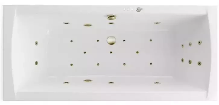 Гидромассажная ванна акриловая «Excellent» Aquaria Lux Slim 180/80 Ultra с каркасом с сифоном белая/бронза