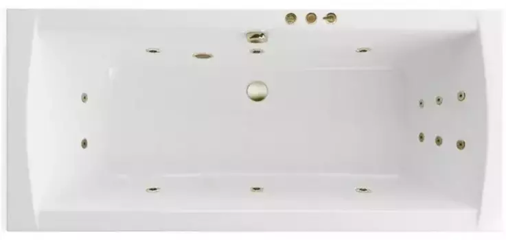 Гидромассажная ванна акриловая «Excellent» Aquaria Lux Slim 180/80 Smart с каркасом с сифоном белая/бронза