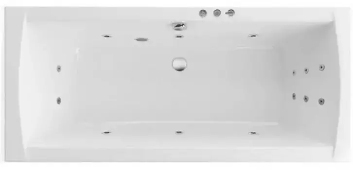 Гидромассажная ванна акриловая «Excellent» Aquaria Lux Slim 180/80 Smart с каркасом с сифоном белая/хром