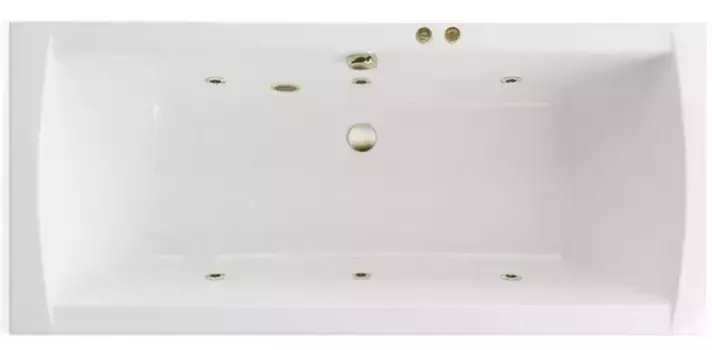 Гидромассажная ванна акриловая «Excellent» Aquaria Lux Slim 180/80 Soft с каркасом с сифоном белая/бронза