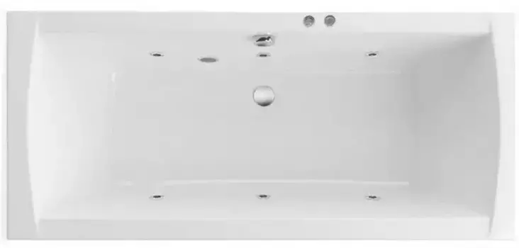 Гидромассажная ванна акриловая «Excellent» Aquaria Lux Slim 180/80 Soft с каркасом с сифоном белая/хром