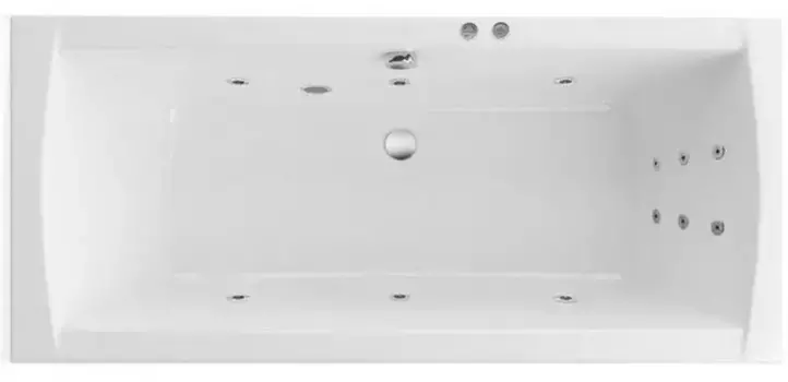 Гидромассажная ванна акриловая «Excellent» Aquaria Lux Slim 180/80 Line с каркасом с сифоном белая/хром