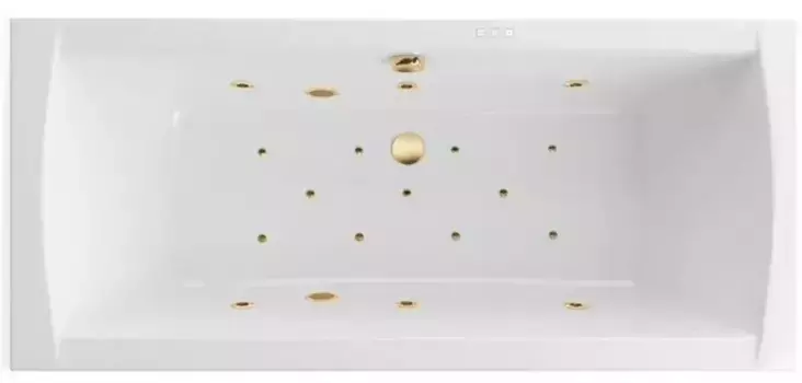Гидромассажная ванна акриловая «Excellent» Aquaria Lux Slim 180/80 Relax с каркасом с сифоном белая/золото