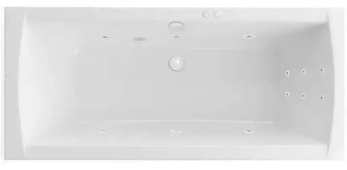 Гидромассажная ванна акриловая «Excellent» Aquaria Lux Slim 180/80 Line с каркасом с сифоном белая