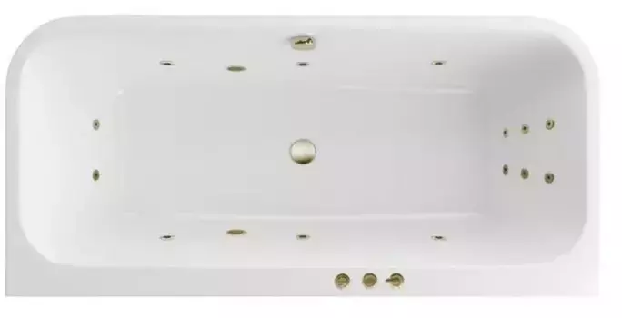Гидромассажная ванна акриловая «Excellent» Arana 180/85 Smart с каркасом с сифоном белая/бронза