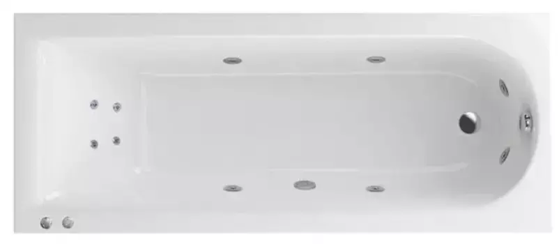 Гидромассажная ванна акриловая «Excellent» Aurum 150/70 Hydro+ с каркасом с сифоном белая/хром