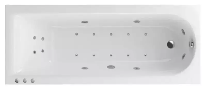 Гидромассажная ванна акриловая «Excellent» Aurum 150/70 Lux с каркасом с сифоном белая/хром