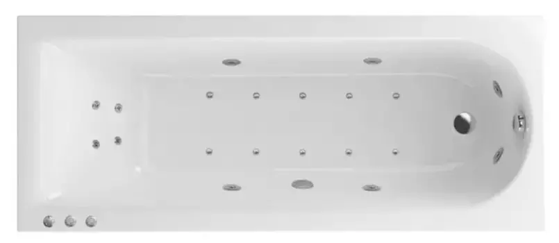 Гидромассажная ванна акриловая «Excellent» Aurum 170/70 Lux с каркасом с сифоном белая/хром