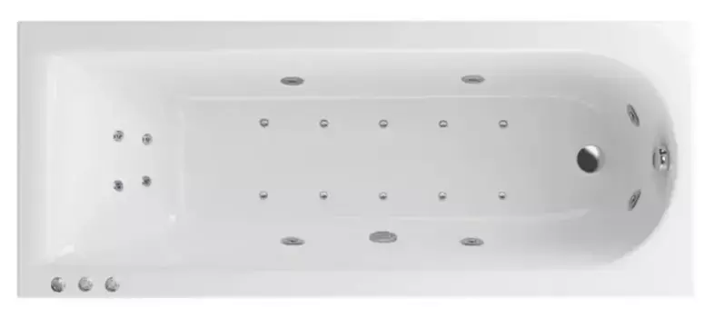Гидромассажная ванна акриловая «Excellent» Aurum 180/80 Lux с каркасом с сифоном белая/хром