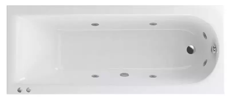 Гидромассажная ванна акриловая «Excellent» Aurum 180/80 Hydro с каркасом с сифоном белая/хром