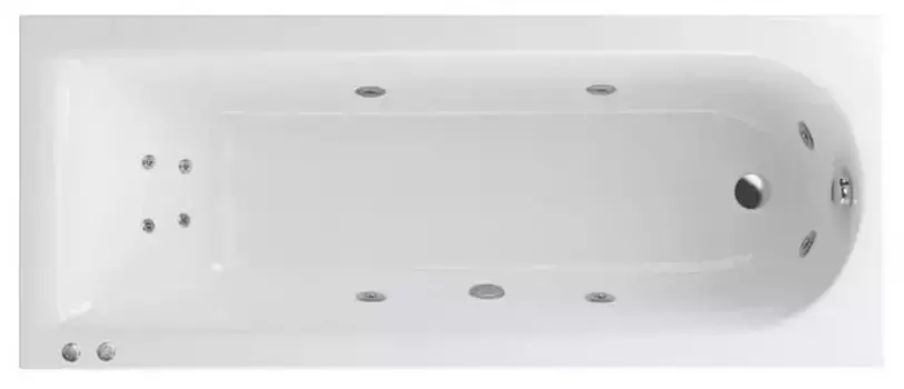 Гидромассажная ванна акриловая «Excellent» Aurum 180/80 Hydro+ с каркасом с сифоном белая/хром