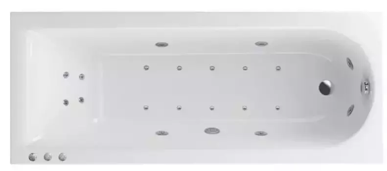 Гидромассажная ванна акриловая «Excellent» Aurum Slim 150/70 Lux с каркасом с сифоном белая/хром