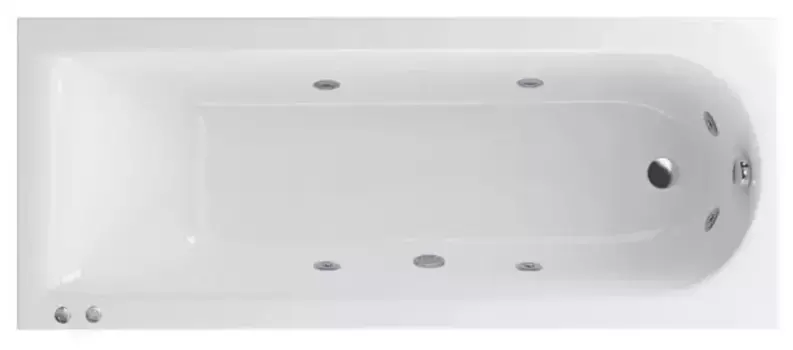 Гидромассажная ванна акриловая «Excellent» Aurum Slim 150/70 Hydro с каркасом с сифоном белая/хром