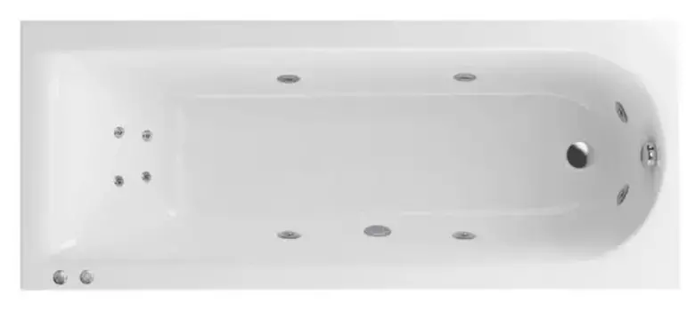Гидромассажная ванна акриловая «Excellent» Aurum Slim 170/70 Hydro+ с каркасом с сифоном белая/хром