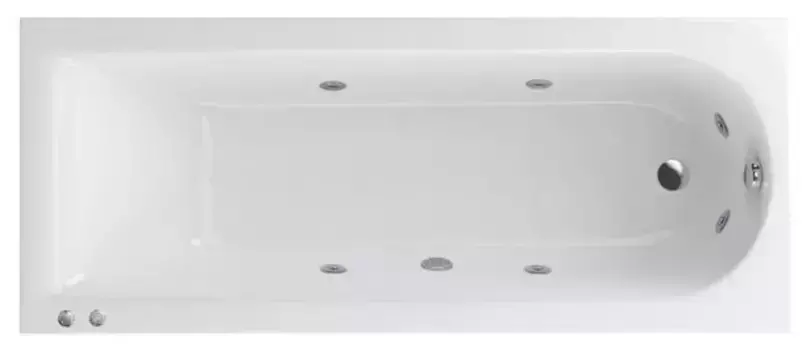 Гидромассажная ванна акриловая «Excellent» Aurum Slim 170/70 Hydro с каркасом с сифоном белая/хром