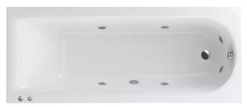 Гидромассажная ванна акриловая «Excellent» Aurum Slim 180/80 Hydro с каркасом с сифоном белая/хром