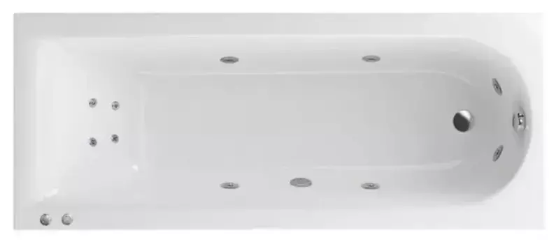 Гидромассажная ванна акриловая «Excellent» Aurum Slim 180/80 Hydro+ с каркасом с сифоном белая/хром