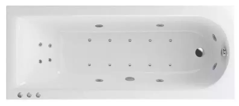 Гидромассажная ванна акриловая «Excellent» Aurum Slim 180/80 Lux с каркасом с сифоном белая/хром