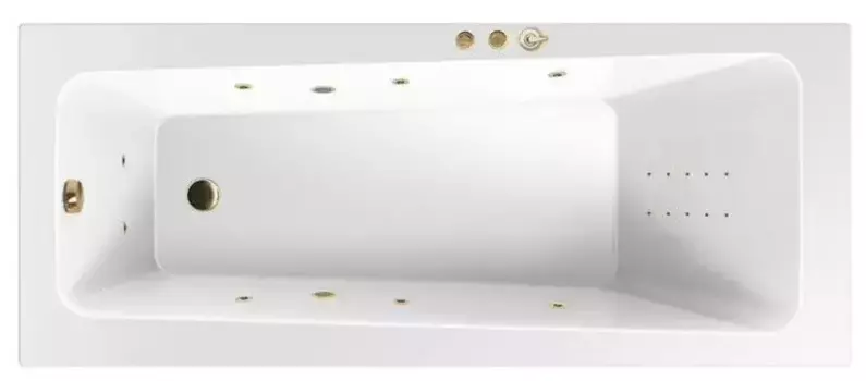 Гидромассажная ванна акриловая «Excellent» Ava 160/70 Smart Nano с каркасом с сифоном белая/золото