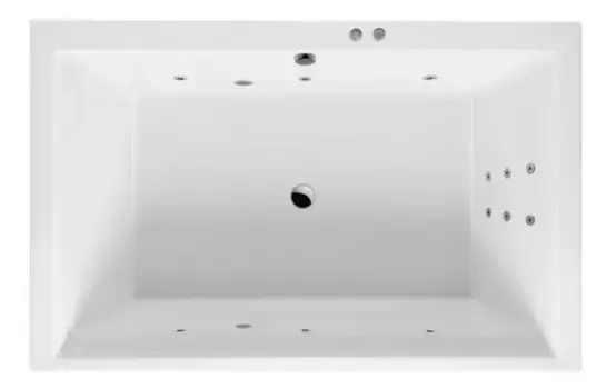 Гидромассажная ванна акриловая «Excellent» Crown Lux 190/120 Line с каркасом с сифоном белая/хром