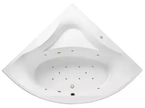Гидромассажная ванна акриловая «Excellent» Glamour 150/150 Relax с каркасом с сифоном белая/бронза