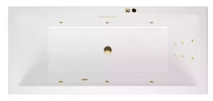 Гидромассажная ванна акриловая «Excellent» Heaven Slim 160/75 Line с каркасом с сифоном белая/золото
