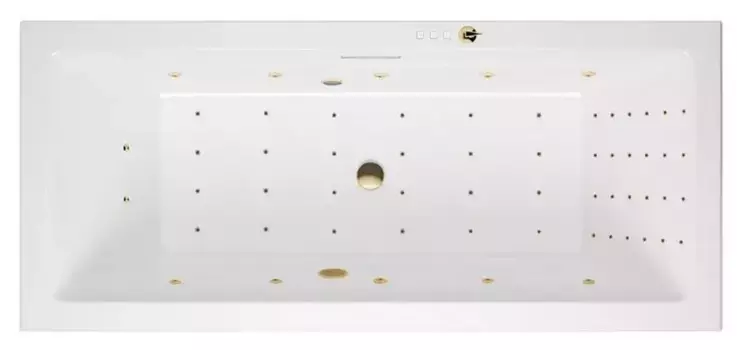 Гидромассажная ванна акриловая «Excellent» Heaven Slim 160/75 Nano с каркасом с сифоном белая/золото
