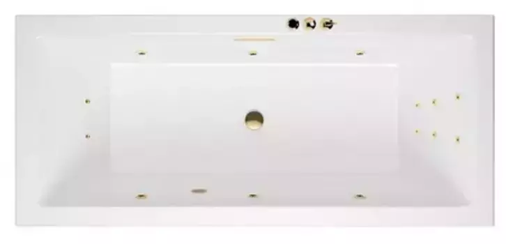Гидромассажная ванна акриловая «Excellent» Heaven Slim 160/75 Smart с каркасом с сифоном белая/золото