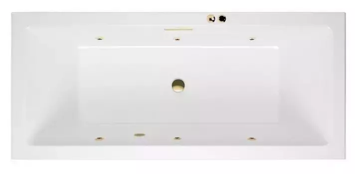 Гидромассажная ванна акриловая «Excellent» Heaven Slim 160/75 Soft с каркасом с сифоном белая/золото