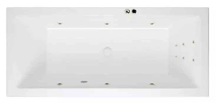 Гидромассажная ванна акриловая «Excellent» Heaven Slim 180/80 Line с каркасом с сифоном белая/бронза