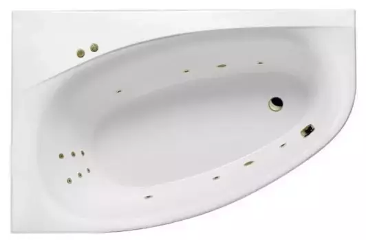 Гидромассажная ванна акриловая «Excellent» Kameleon 170/110 Line с каркасом с сифоном белая/бронза левая