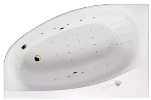 Гидромассажная ванна акриловая «Excellent» Kameleon 170/110 Nano с каркасом с сифоном белая/золото левая