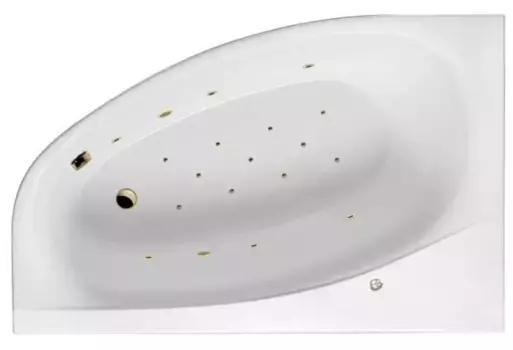 Гидромассажная ванна акриловая «Excellent» Kameleon 170/110 Relax с каркасом с сифоном белая/золото левая