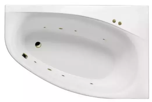 Гидромассажная ванна акриловая «Excellent» Kameleon 170/110 Soft с каркасом с сифоном белая/бронза правая