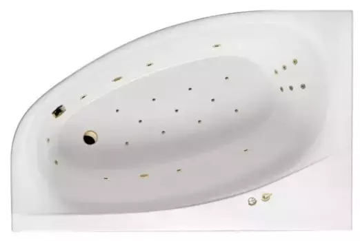 Гидромассажная ванна акриловая «Excellent» Kameleon 170/110 Ultra с каркасом с сифоном белая/золото левая