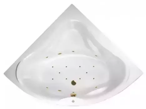 Гидромассажная ванна акриловая «Excellent» Konsul 150/150 Relax с каркасом с сифоном белая/золото