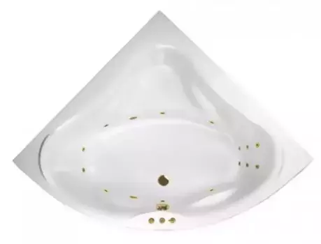 Гидромассажная ванна акриловая «Excellent» Konsul 150/150 Smart с каркасом с сифоном белая/золото