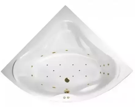 Гидромассажная ванна акриловая «Excellent» Konsul 150/150 Ultra с каркасом с сифоном белая/золото