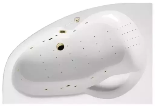 Гидромассажная ванна акриловая «Excellent» Newa 160/95 Nano с каркасом с сифоном белая/золото левая