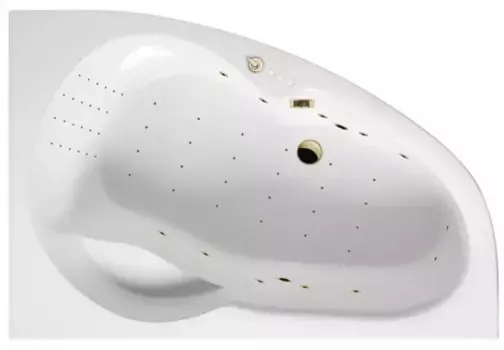 Гидромассажная ванна акриловая «Excellent» Newa 160/95 Nano с каркасом с сифоном белая/золото правая