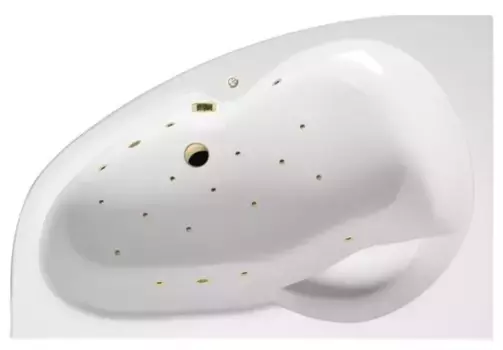 Гидромассажная ванна акриловая «Excellent» Newa 160/95 Relax с каркасом с сифоном белая/золото левая