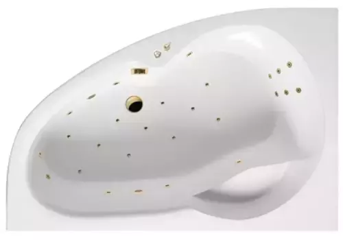 Гидромассажная ванна акриловая «Excellent» Newa 160/95 Ultra с каркасом с сифоном белая/золото левая
